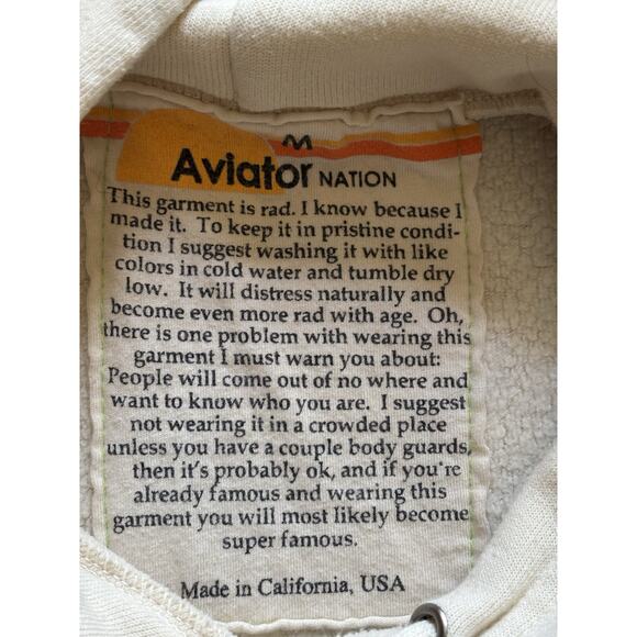 Aviator Nation USA Adult M La Jolla Pullover Hoodie Kangaroo Pocket - Picture 4 of 9